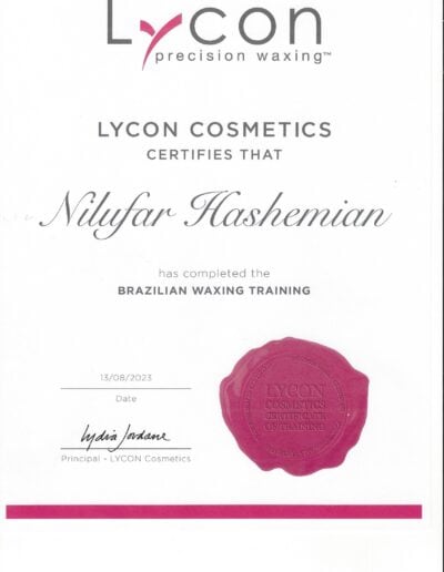 Lycon Australia Zertifikat Waxing